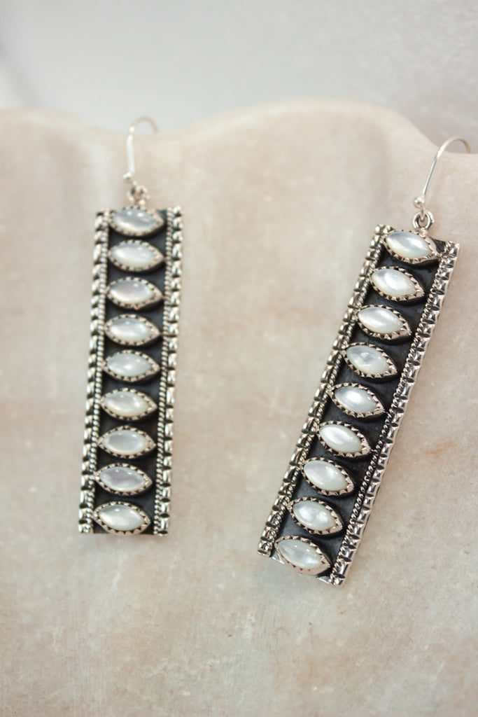 Showstopper Stone Bar Earrings-Drop Earrings-Krush Kandy, Women's Online Fashion Boutique Located in Phoenix, Arizona (Scottsdale Area)