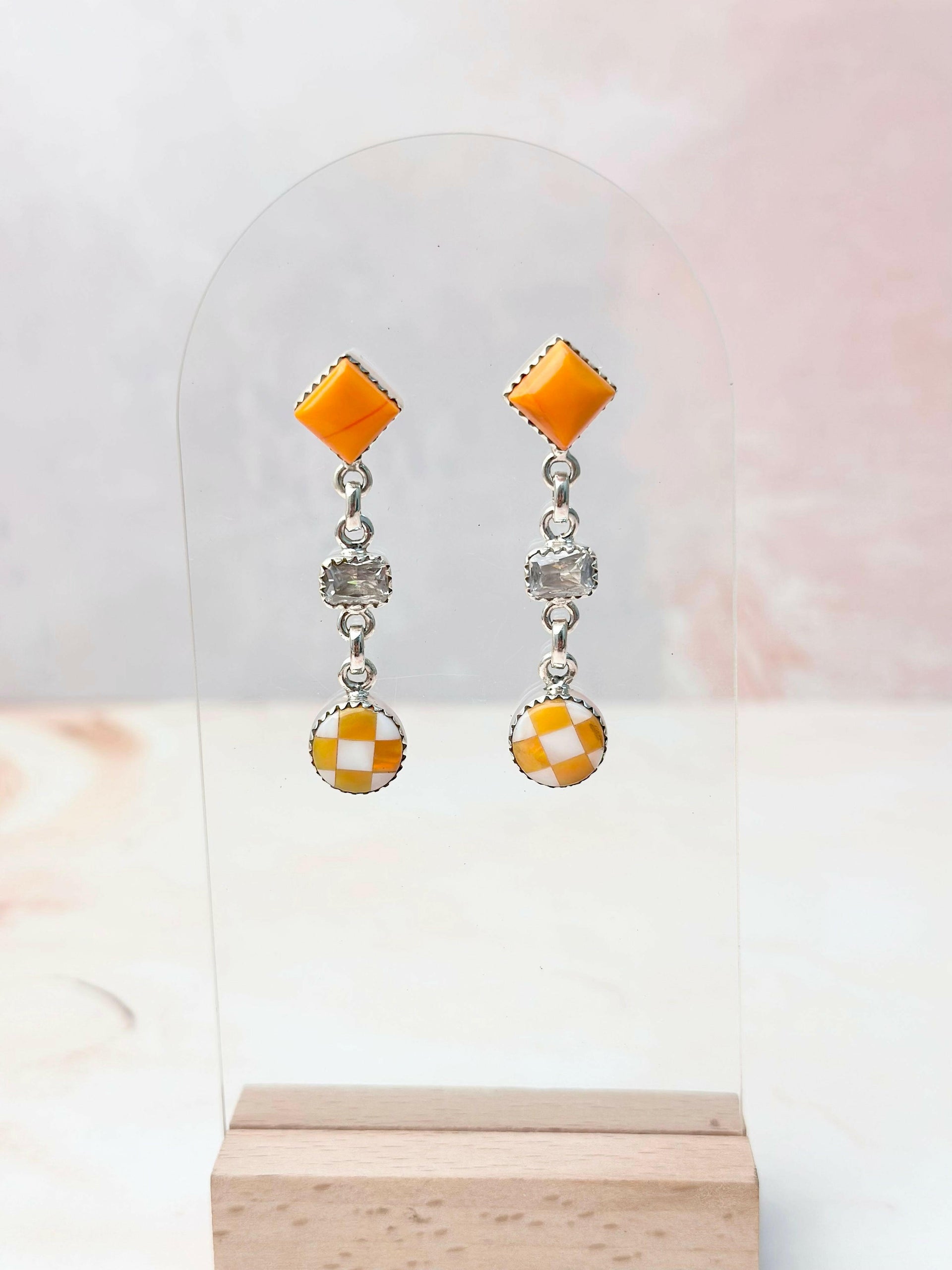 Tangerine Crystal Martini Rosarita Earrings-Earrings-Krush Kandy, Women's Online Fashion Boutique Located in Phoenix, Arizona (Scottsdale Area)