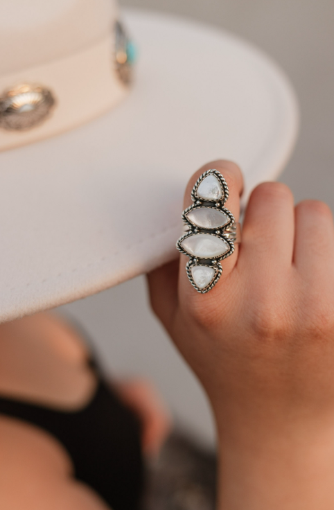Krush Exclusive White Shell Crawler Ring-Crawler Rings-Krush Kandy, Women's Online Fashion Boutique Located in Phoenix, Arizona (Scottsdale Area)