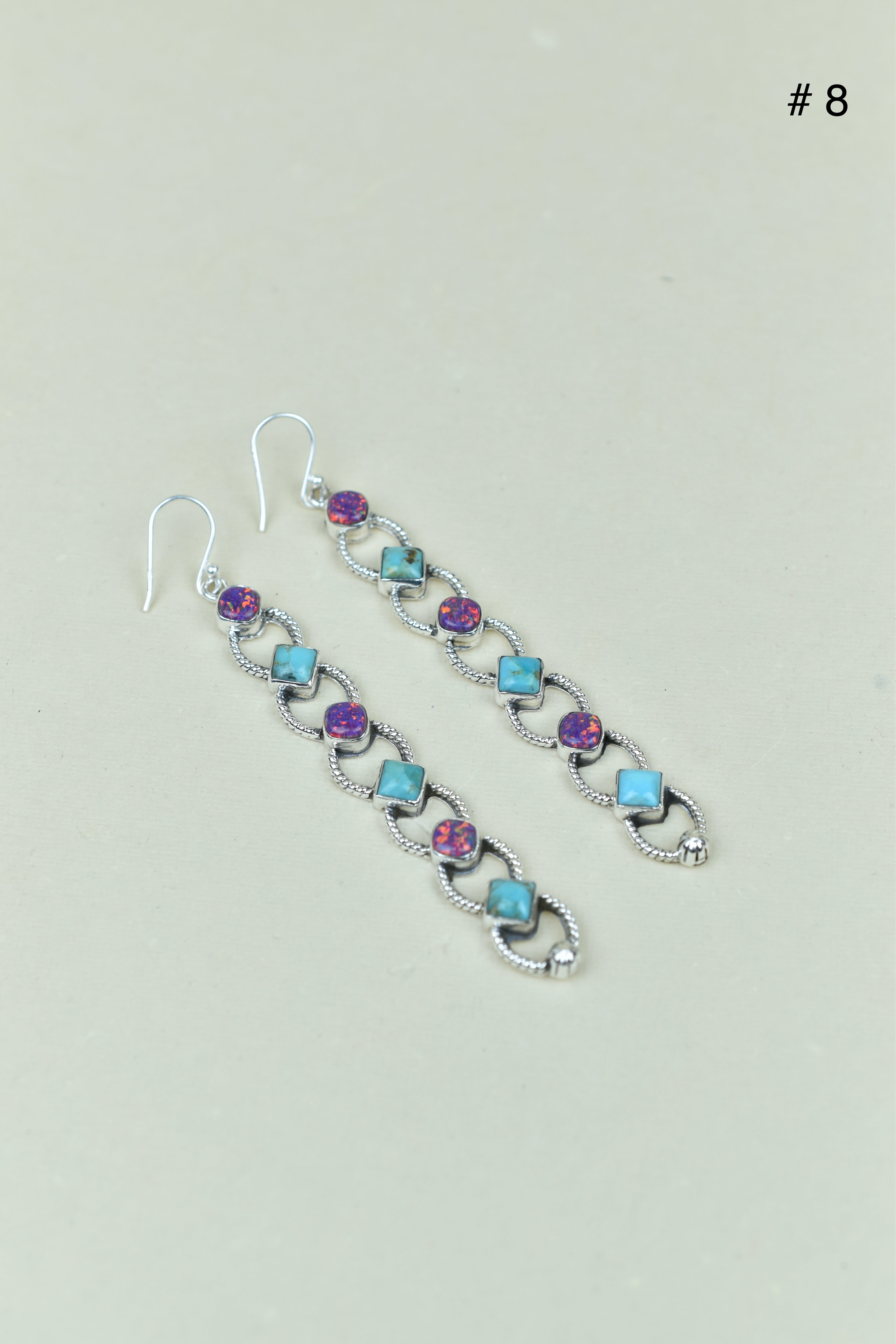 Sterling Silver Six Stone Cascading Earrings-Earrings-Krush Kandy, Women's Online Fashion Boutique Located in Phoenix, Arizona (Scottsdale Area)