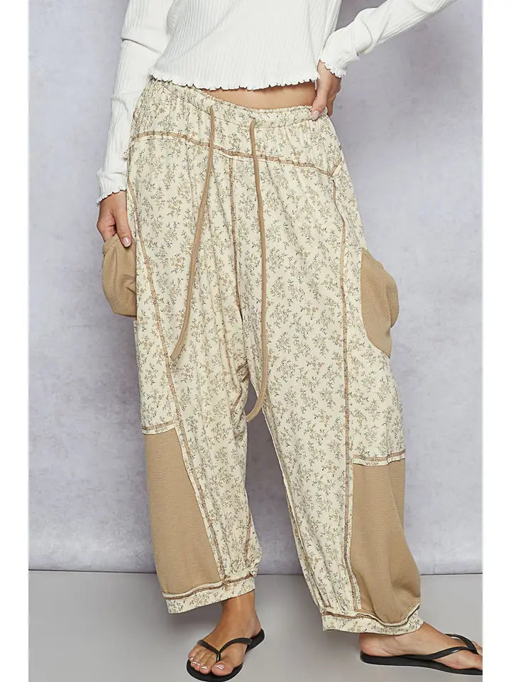 POL Oversized Floral Pattern Printed Knit Pants-Pants-Krush Kandy, Women's Online Fashion Boutique Located in Phoenix, Arizona (Scottsdale Area)