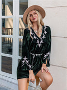 V-Neck Slit Sleeve Mini Dress-Dresses-Krush Kandy, Women's Online Fashion Boutique Located in Phoenix, Arizona (Scottsdale Area)