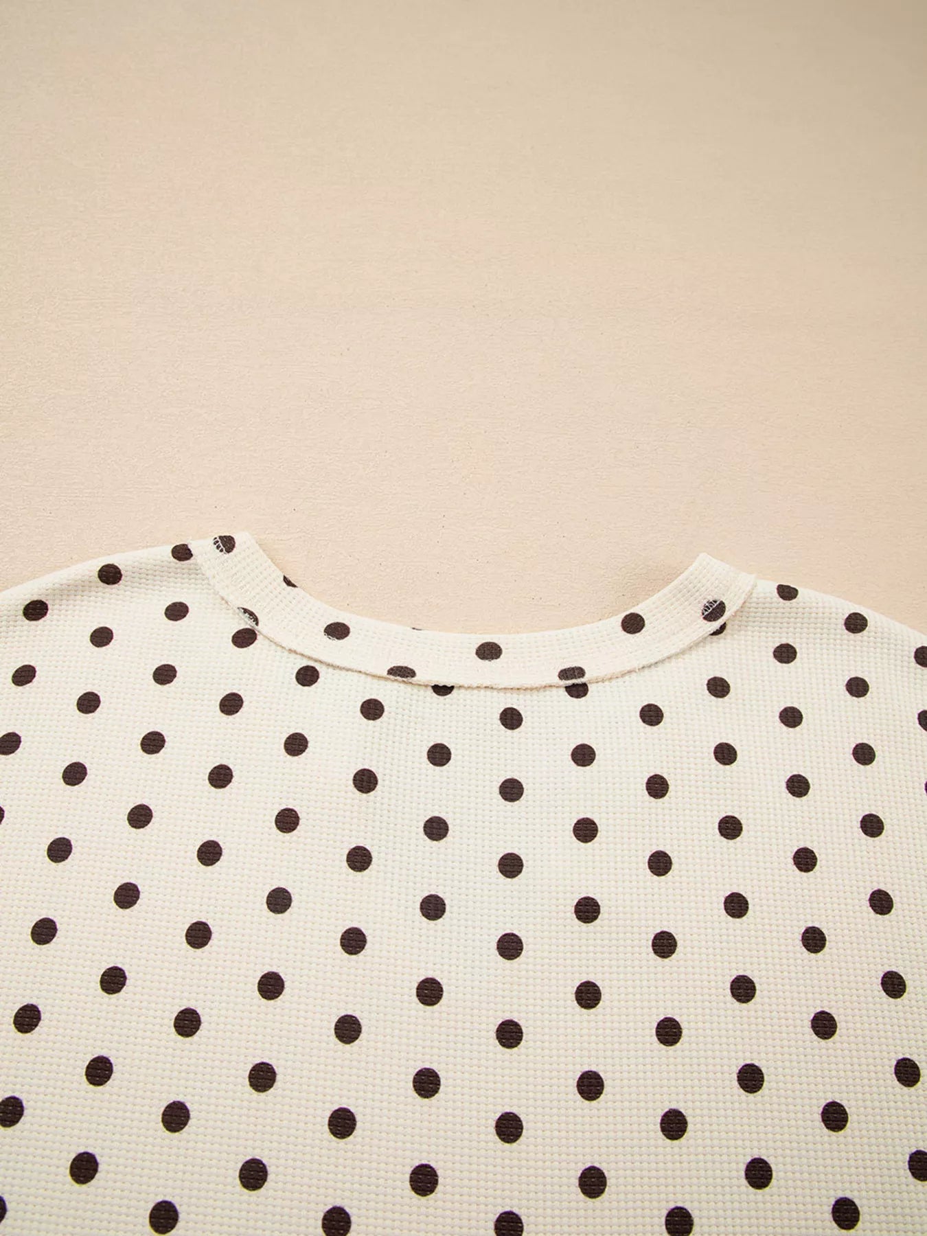 Polka Dot Notched Long Sleeve Top and Drawstring Joggers Lounge Set-Loungewear-Krush Kandy, Women's Online Fashion Boutique Located in Phoenix, Arizona (Scottsdale Area)