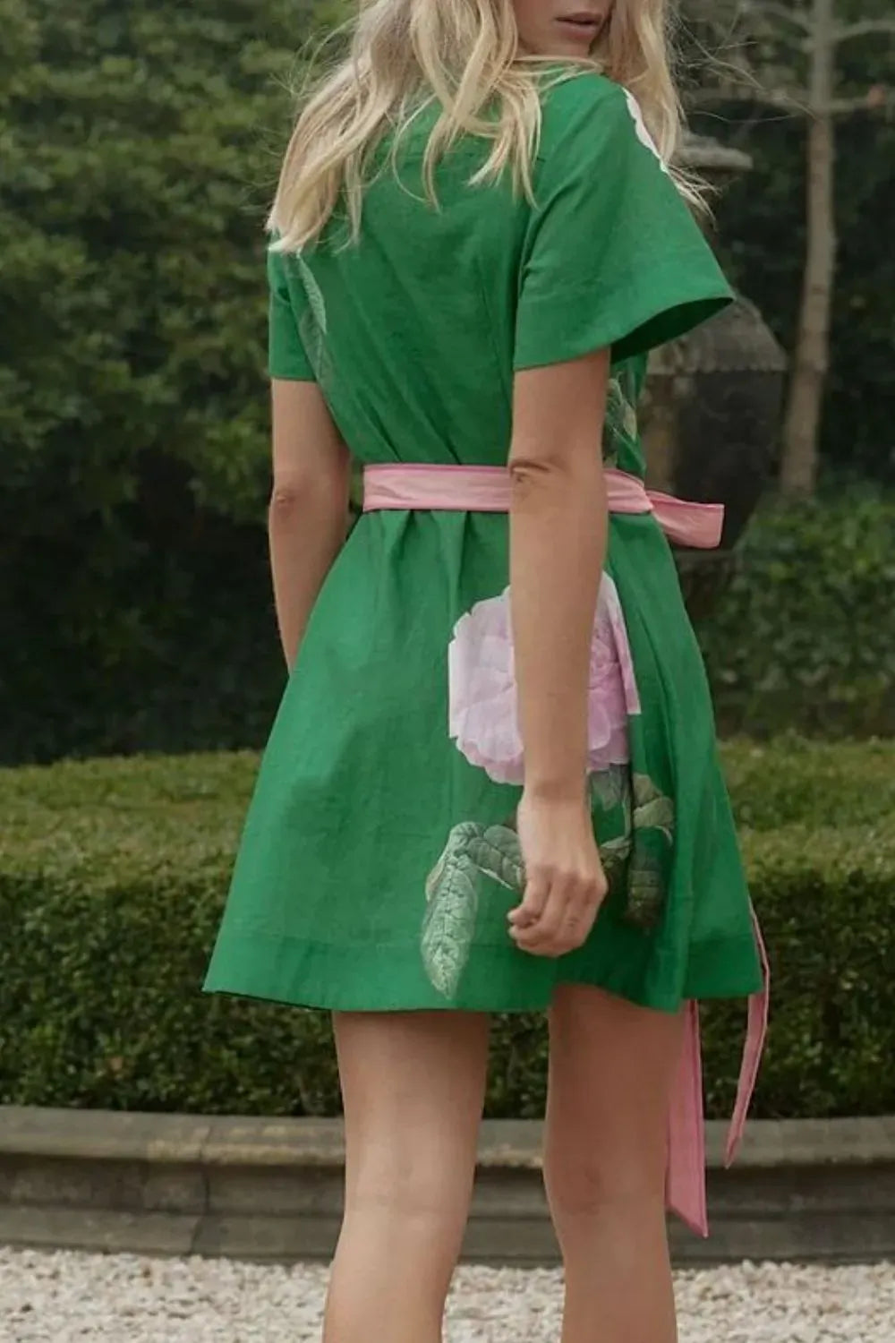 Printed Tie Waist Short Sleeve Dress-dresses-Krush Kandy, Women's Online Fashion Boutique Located in Phoenix, Arizona (Scottsdale Area)