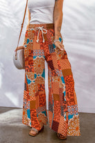 Full Size Drawstring Printed Wide Leg Pants-Krush Kandy, Women's Online Fashion Boutique Located in Phoenix, Arizona (Scottsdale Area)