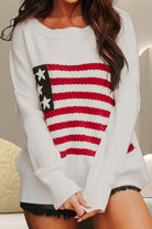 US Flag Round Neck Long Sleeve Knit Top-Krush Kandy, Women's Online Fashion Boutique Located in Phoenix, Arizona (Scottsdale Area)