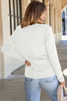 Polished White Long Sleeve Top-Sweaters-Krush Kandy, Women's Online Fashion Boutique Located in Phoenix, Arizona (Scottsdale Area)