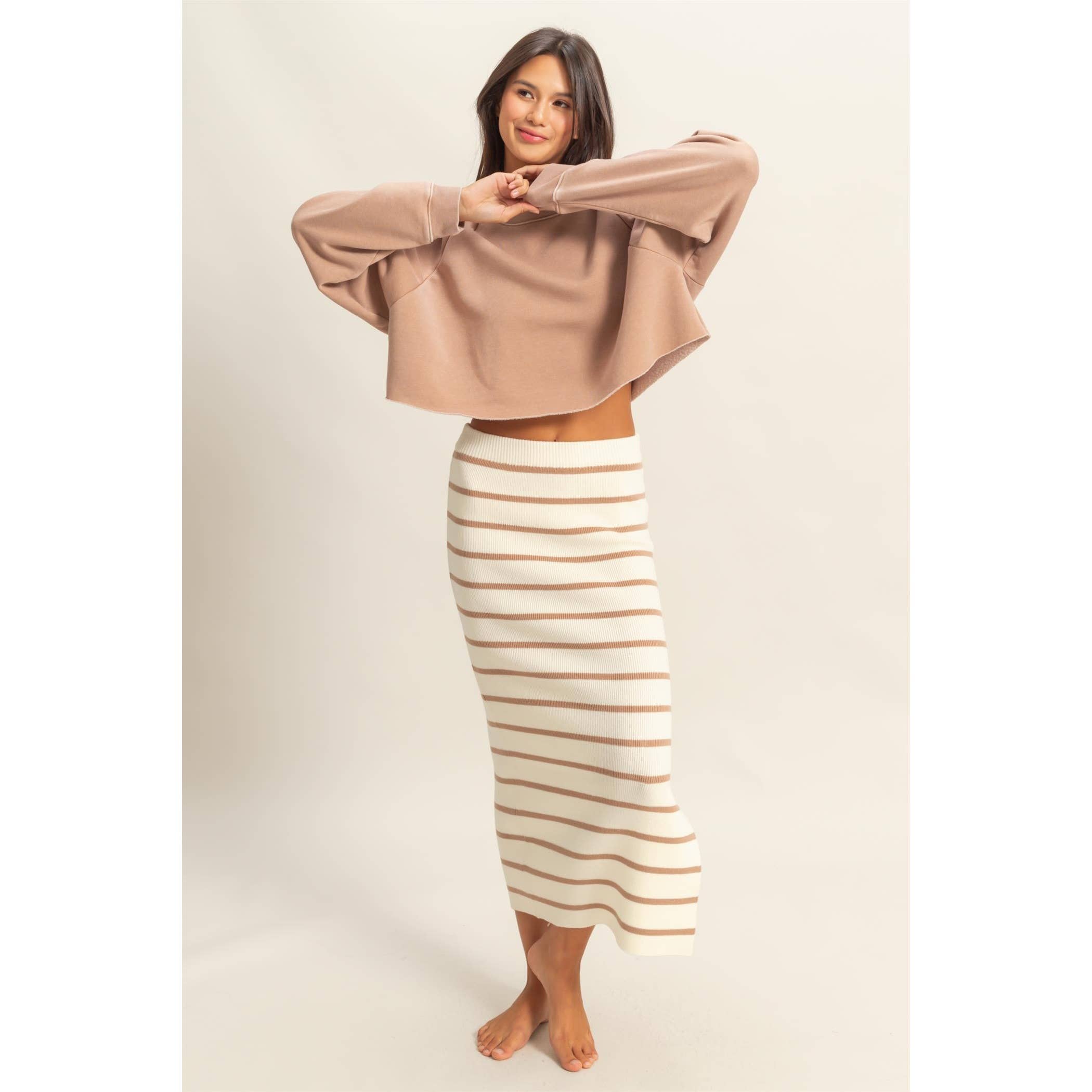 Good Vibes Only Striped Maxi Skirt-Skirts-Krush Kandy, Women's Online Fashion Boutique Located in Phoenix, Arizona (Scottsdale Area)