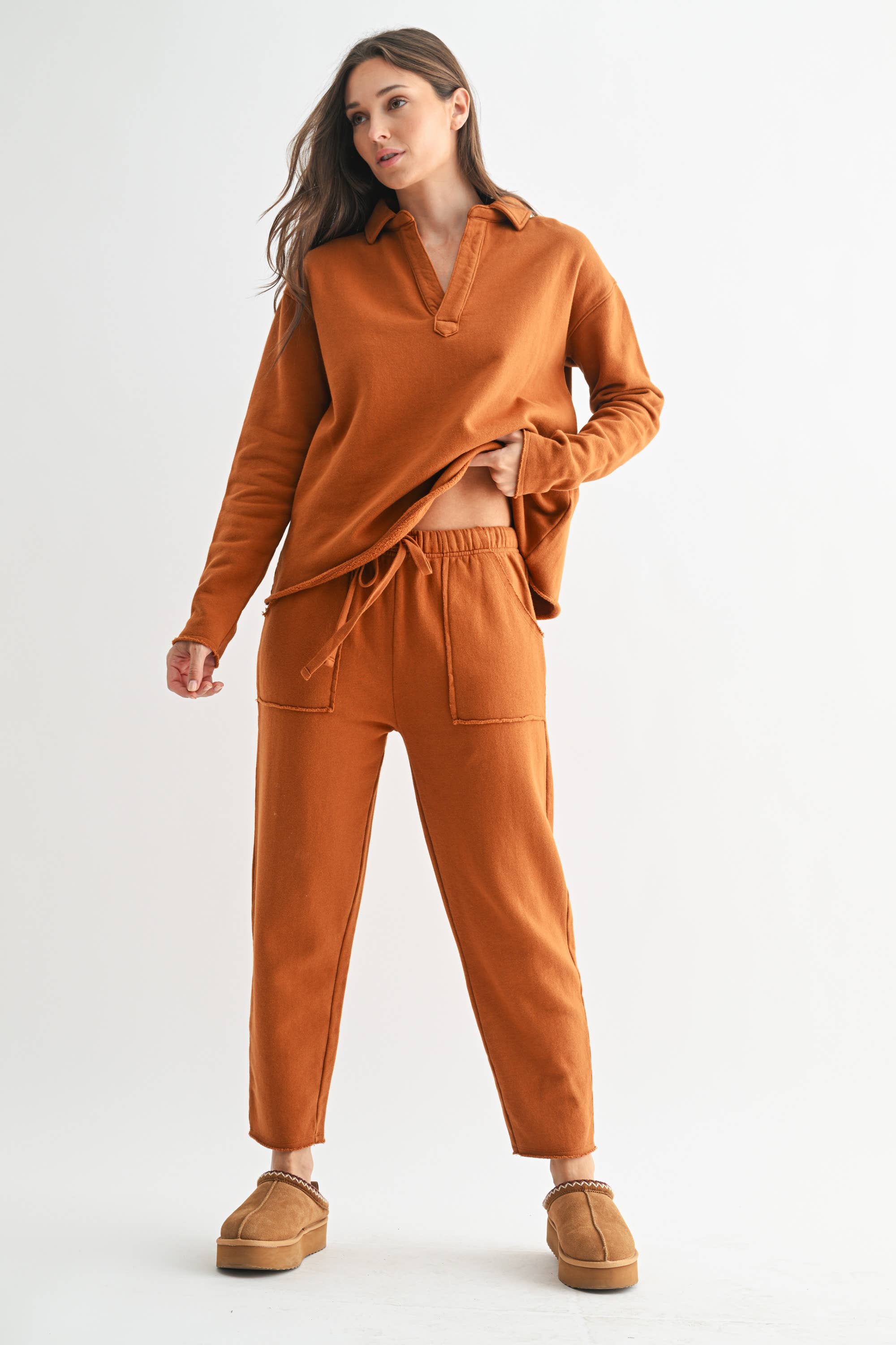 Henley Style Long Sleeve V-Neck Top-Long Sleeve Tops-Krush Kandy, Women's Online Fashion Boutique Located in Phoenix, Arizona (Scottsdale Area)