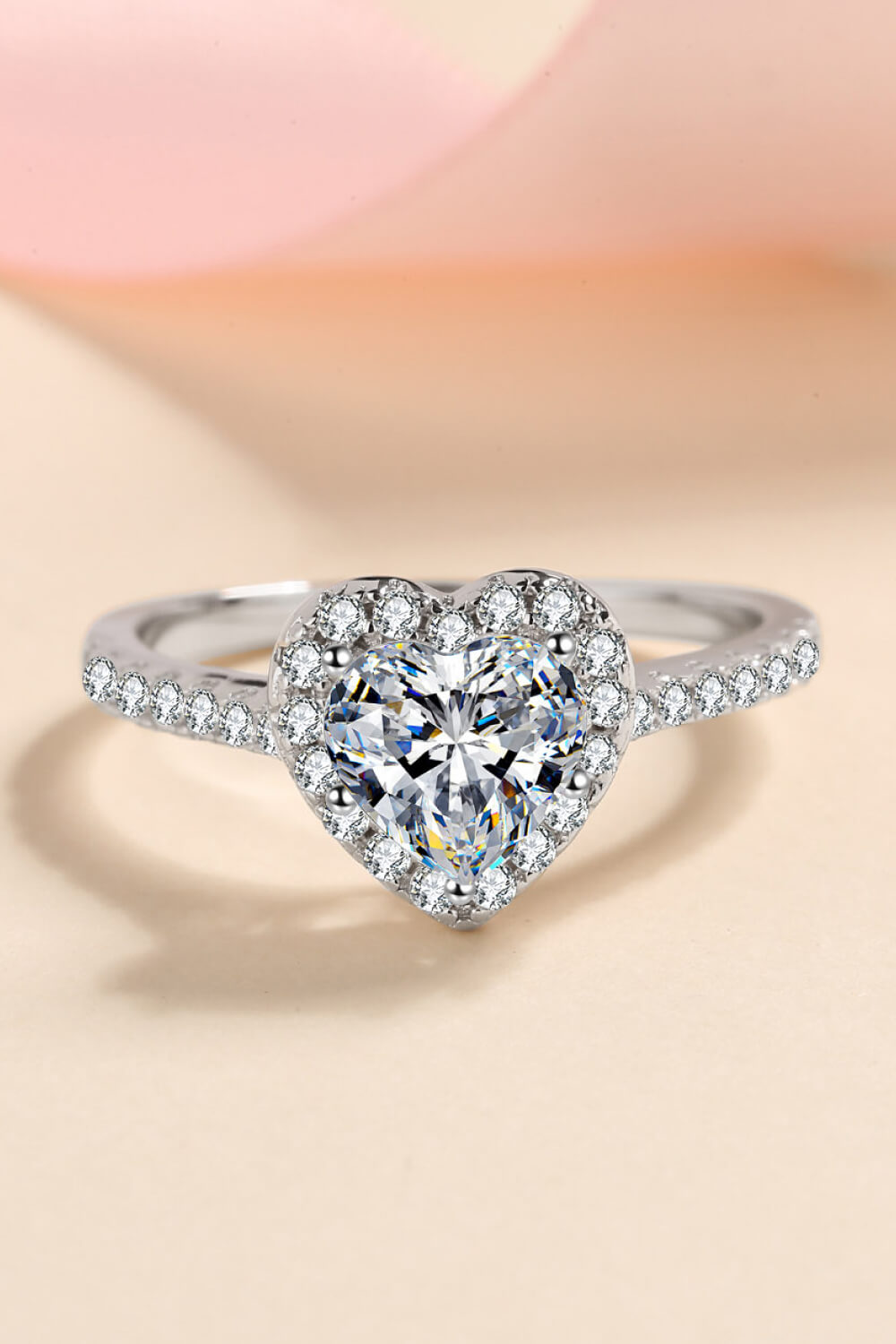 1 Carat Moissanite Heart-Shaped Ring-Rings-Krush Kandy, Women's Online Fashion Boutique Located in Phoenix, Arizona (Scottsdale Area)