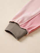 Color Block Mix Texture Waffle Patchwork Oversize Sweatshirt-Sweater-Krush Kandy, Women's Online Fashion Boutique Located in Phoenix, Arizona (Scottsdale Area)