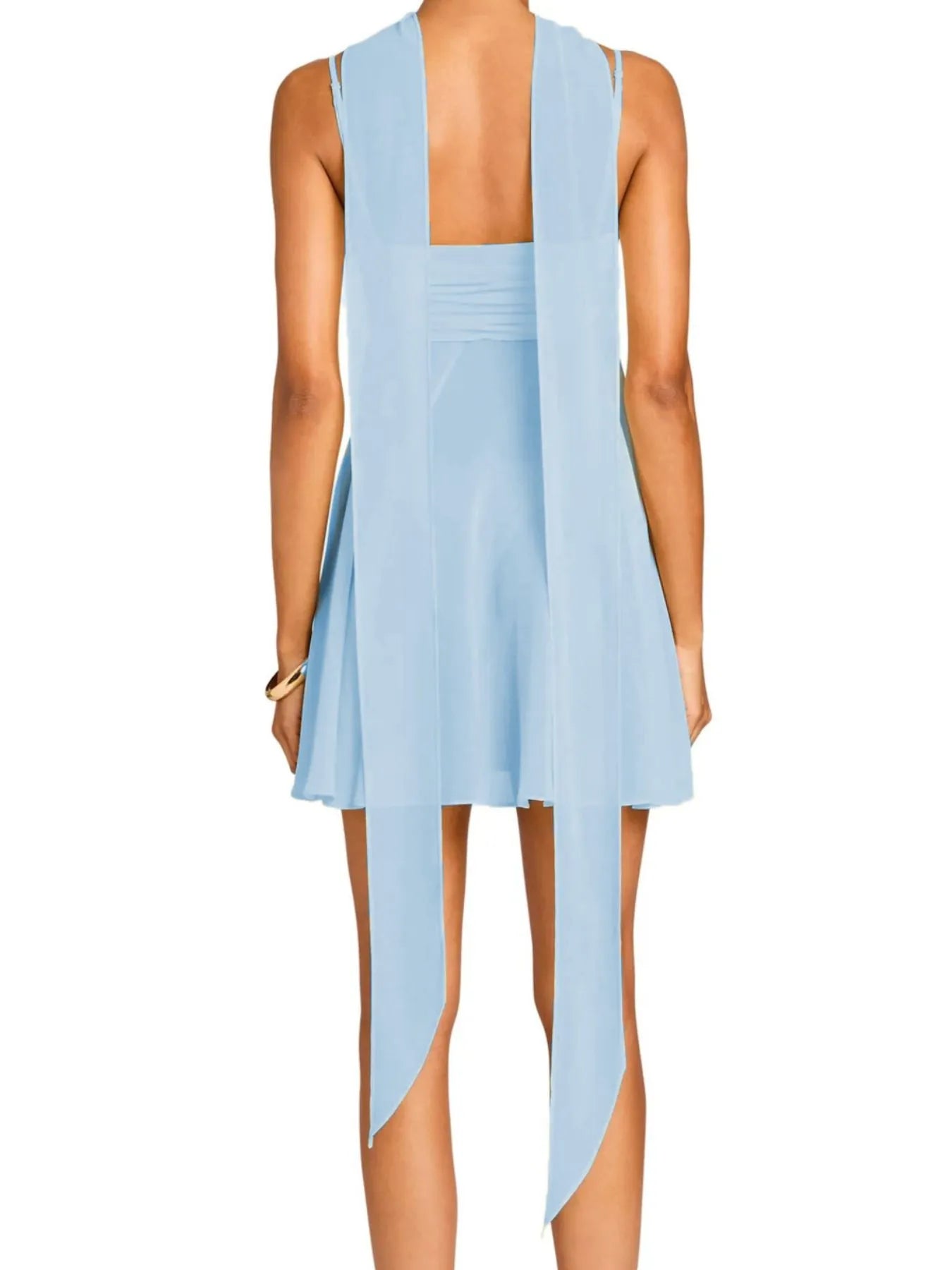 Ruched Square Neck Cami Dress with Scarf-Dresses-Krush Kandy, Women's Online Fashion Boutique Located in Phoenix, Arizona (Scottsdale Area)