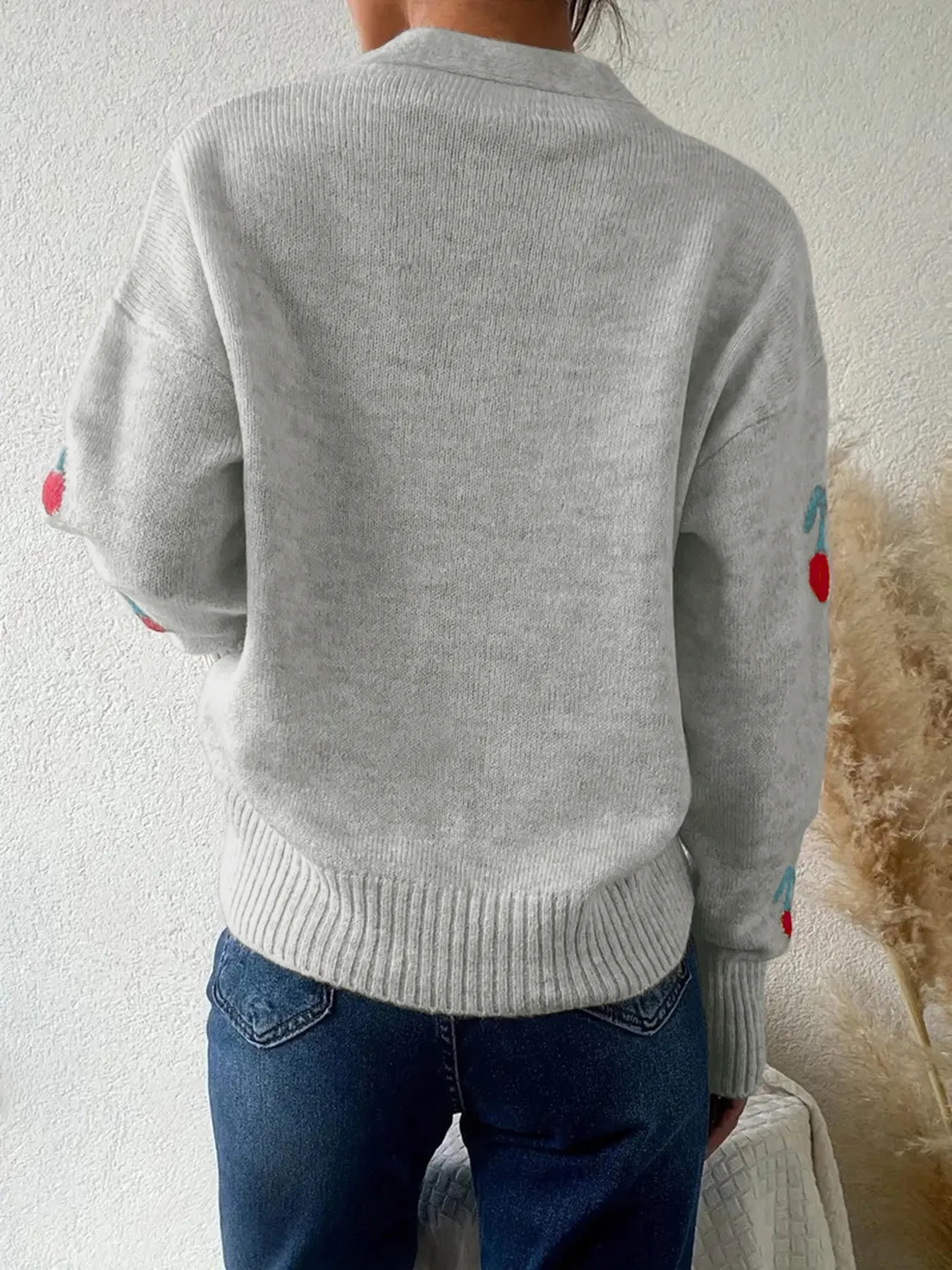 Cherry Button-Up Knit Cardigan-Tops-Krush Kandy, Women's Online Fashion Boutique Located in Phoenix, Arizona (Scottsdale Area)