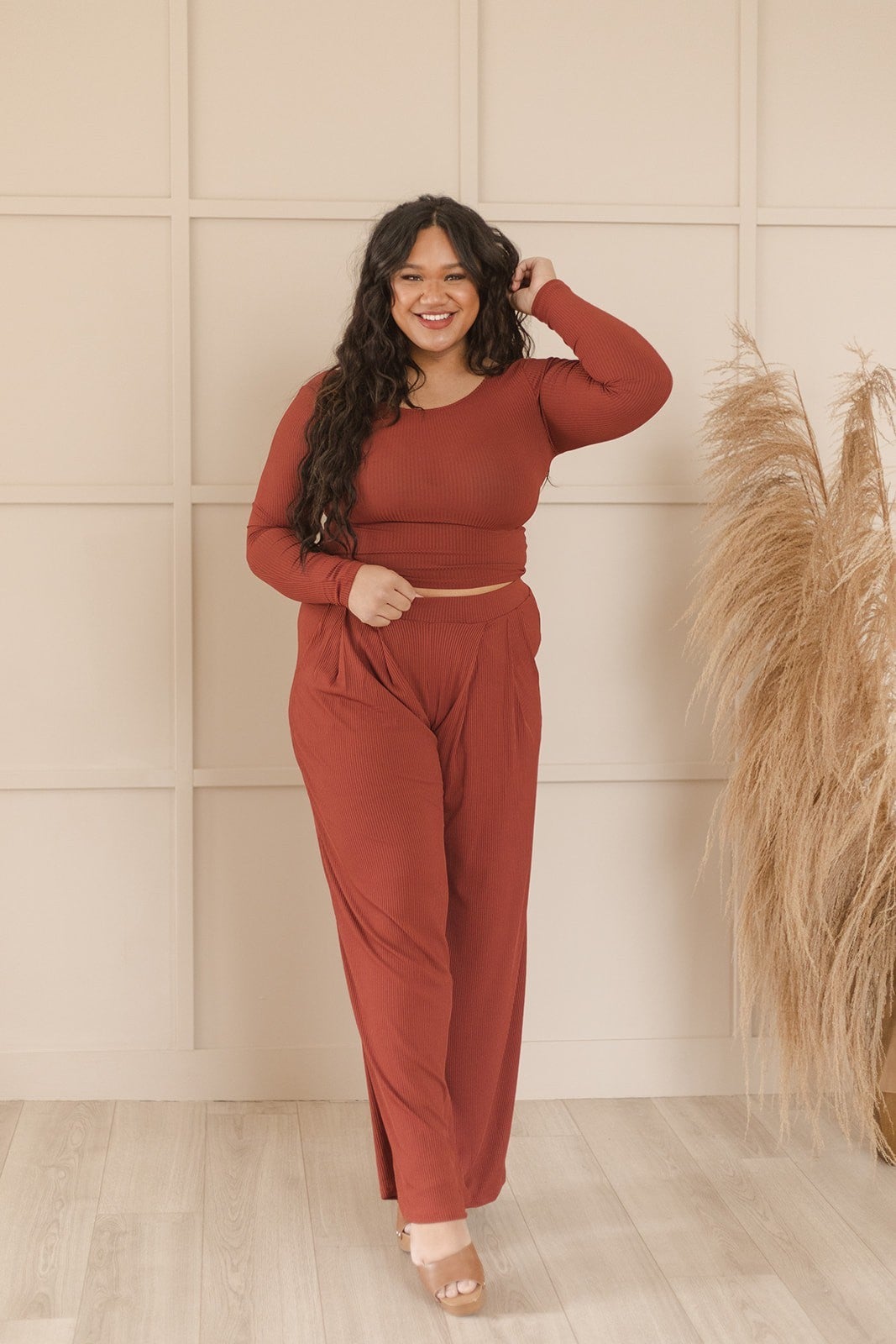 Drive You Mad Ribbed Wide Leg Pants | 6 Colors-Pants-Krush Kandy, Women's Online Fashion Boutique Located in Phoenix, Arizona (Scottsdale Area)