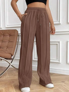 Drawstring Wide Leg Pants with Pockets-PANTS-Krush Kandy, Women's Online Fashion Boutique Located in Phoenix, Arizona (Scottsdale Area)