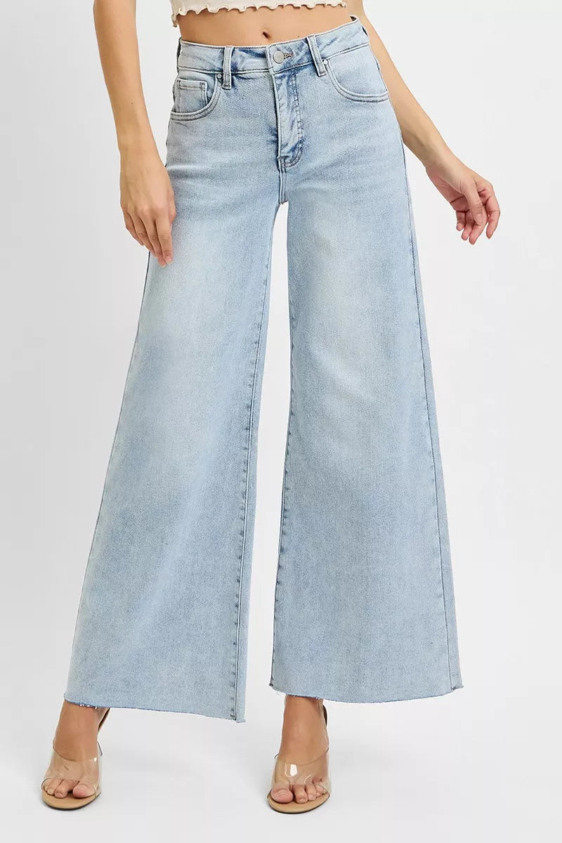 RISEN Full Size High Rise Ankle Wide Palazzo Jeans Plus Size-Krush Kandy, Women's Online Fashion Boutique Located in Phoenix, Arizona (Scottsdale Area)