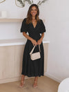 Tiered Surplice Half Sleeve Midi Dress-dress-Krush Kandy, Women's Online Fashion Boutique Located in Phoenix, Arizona (Scottsdale Area)