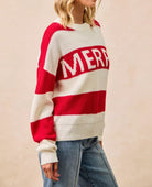 BiBi Christmas Merry Lettering Sweater-Sweater-Krush Kandy, Women's Online Fashion Boutique Located in Phoenix, Arizona (Scottsdale Area)