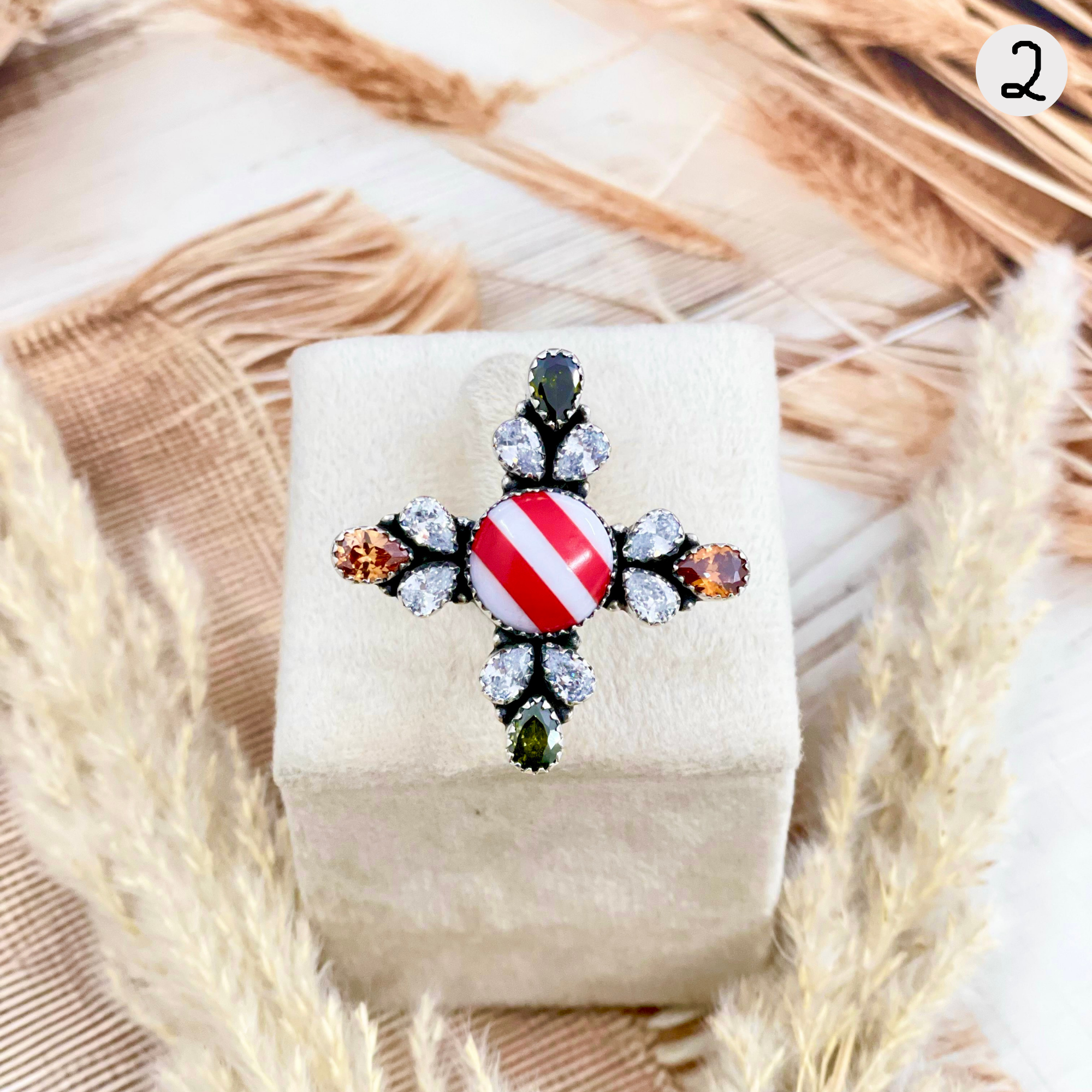 Winter's Ultimate Kandy Stripe Ring Clusters-Ring Sizers-Krush Kandy, Women's Online Fashion Boutique Located in Phoenix, Arizona (Scottsdale Area)