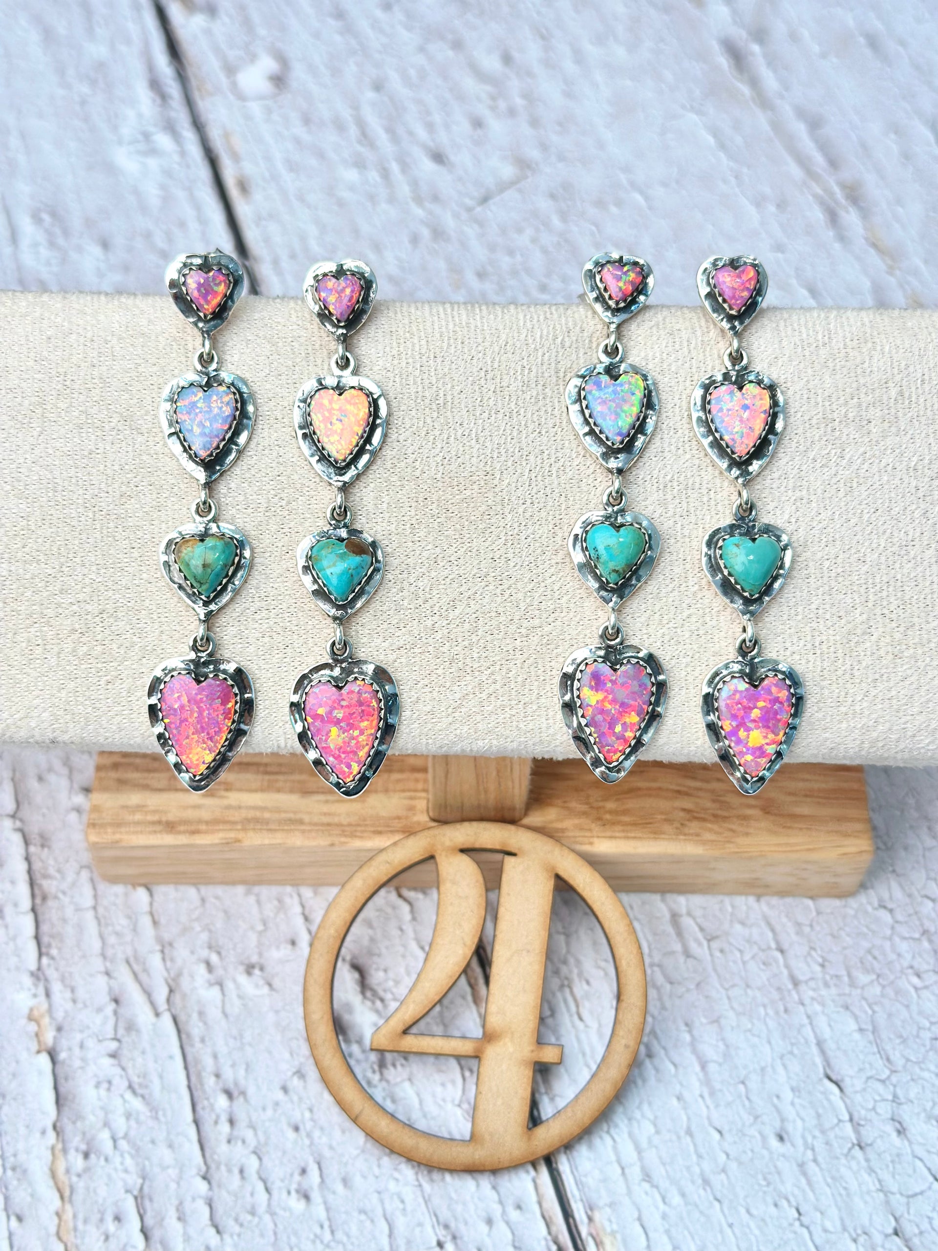 One Of A Kind Heart Drop Earrings-Stud Earrings-Krush Kandy, Women's Online Fashion Boutique Located in Phoenix, Arizona (Scottsdale Area)