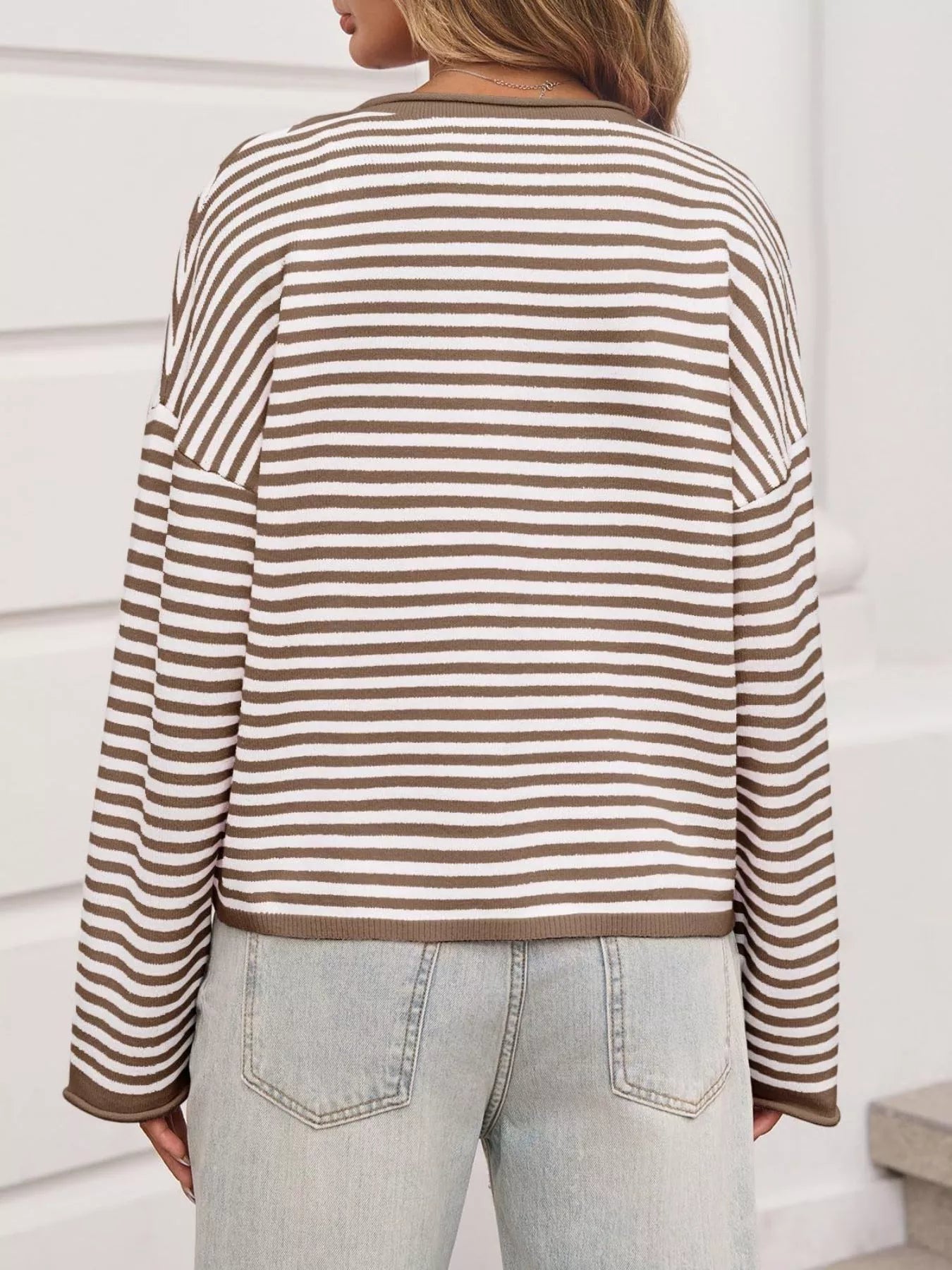 Striped Button-Up Cardigan-Sweaters-Krush Kandy, Women's Online Fashion Boutique Located in Phoenix, Arizona (Scottsdale Area)