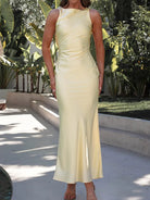 Satin Sleeveless Maxi Dress-Dresses-Krush Kandy, Women's Online Fashion Boutique Located in Phoenix, Arizona (Scottsdale Area)