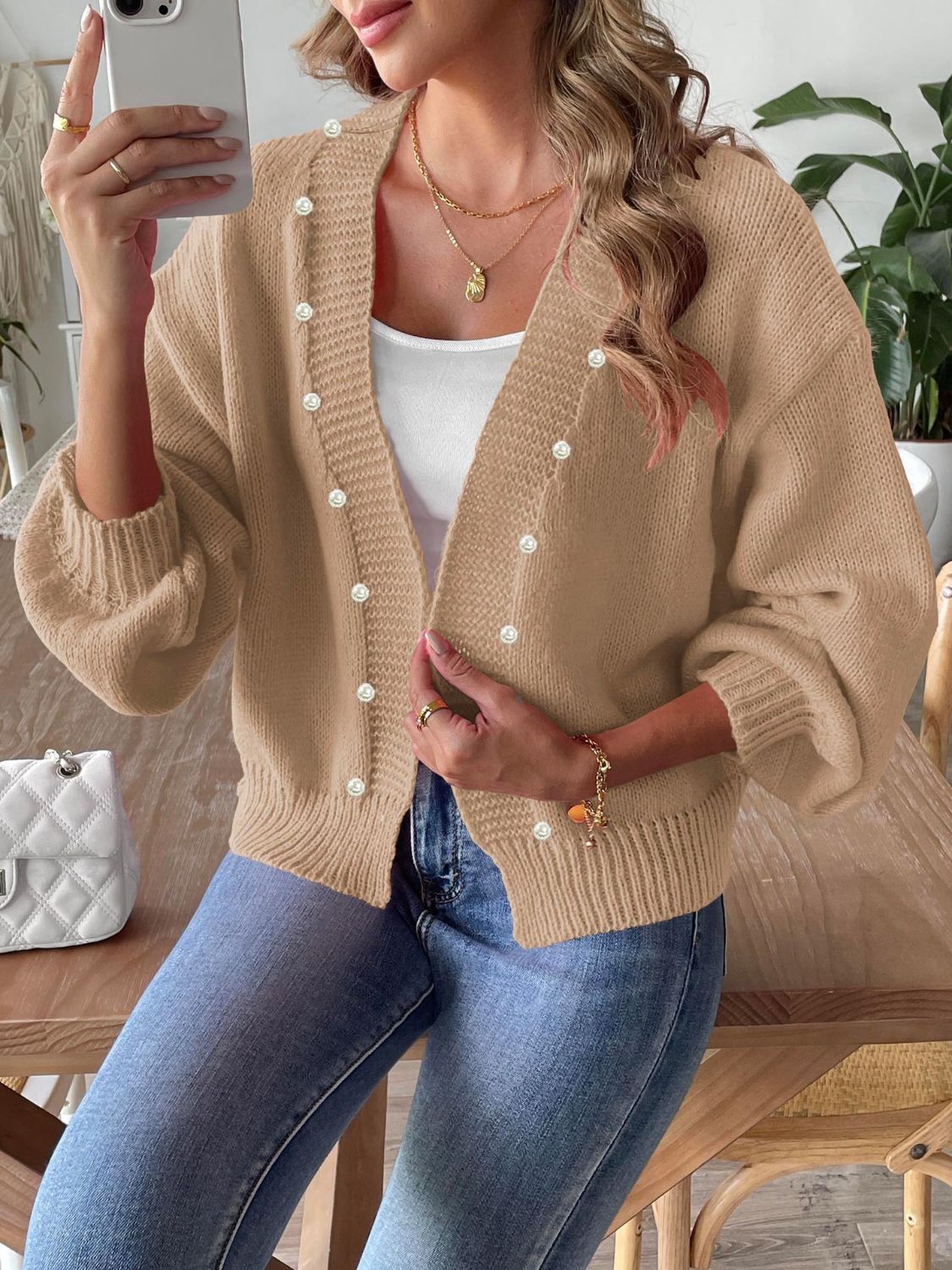 Pearl Open Front Long Sleeve Cardigan-Krush Kandy, Women's Online Fashion Boutique Located in Phoenix, Arizona (Scottsdale Area)