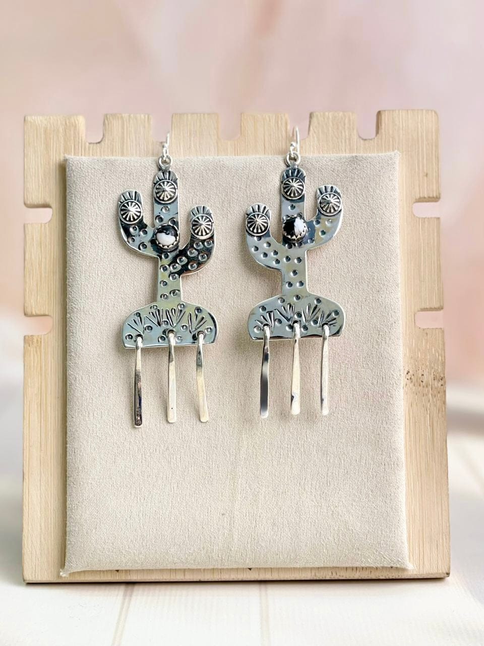 Boho Fringe Cactus Dangle Earrings-Earrings-Krush Kandy, Women's Online Fashion Boutique Located in Phoenix, Arizona (Scottsdale Area)