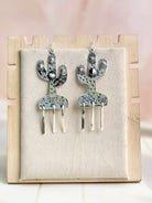 Boho Fringe Cactus Dangle Earrings-Earrings-Krush Kandy, Women's Online Fashion Boutique Located in Phoenix, Arizona (Scottsdale Area)