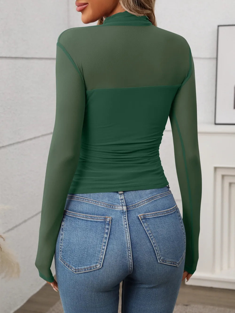 Mock Neck Long Sleeve Top-Tops-Krush Kandy, Women's Online Fashion Boutique Located in Phoenix, Arizona (Scottsdale Area)