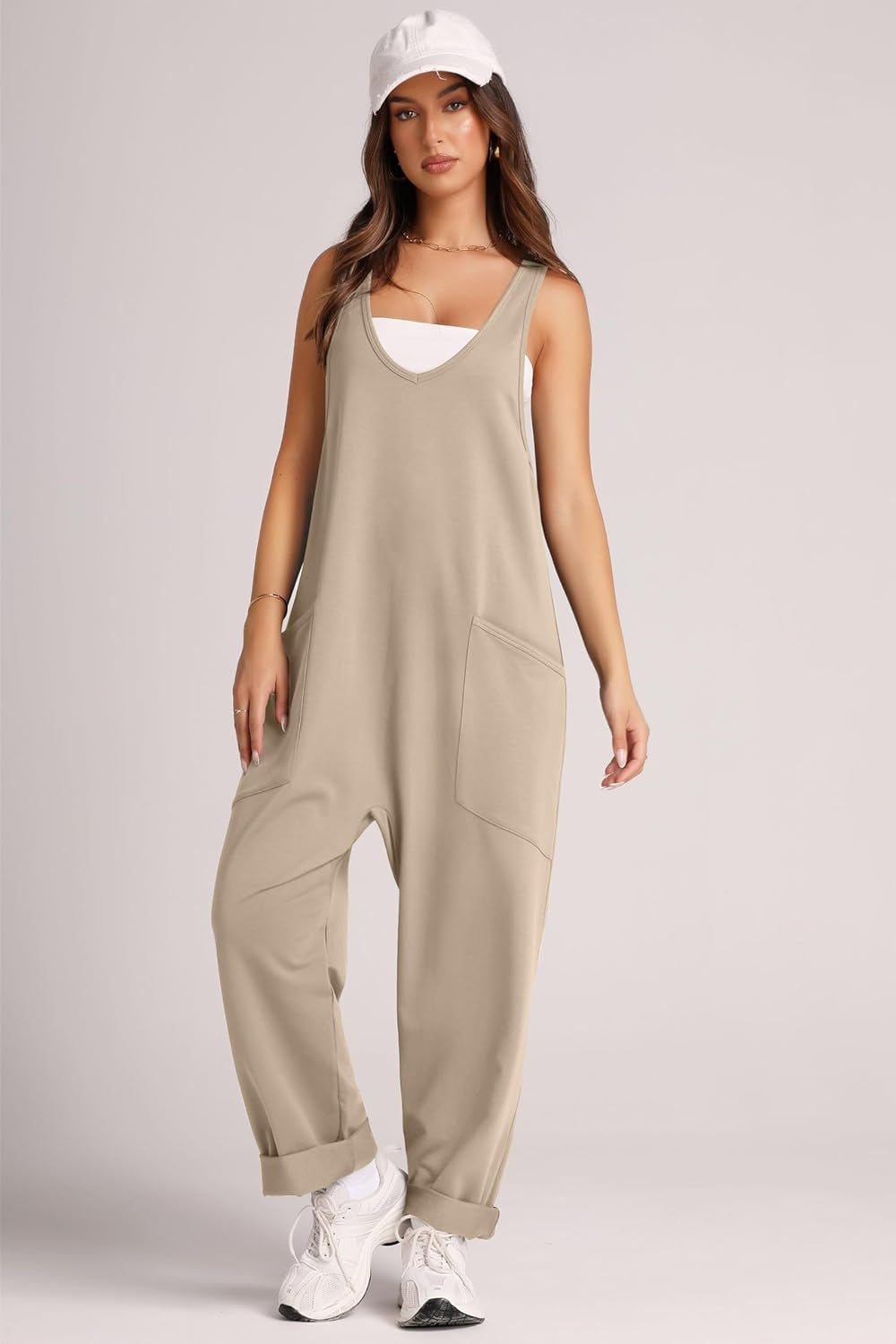 Wide Strap Jumpsuit with Pockets-Jumpsuits & Rompers-Krush Kandy, Women's Online Fashion Boutique Located in Phoenix, Arizona (Scottsdale Area)