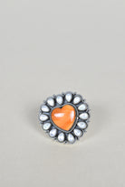 Orange Spiny Oyster & White Shell One of A Kind Ring-Cluster Rings-Krush Kandy, Women's Online Fashion Boutique Located in Phoenix, Arizona (Scottsdale Area)