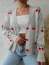 Cherry Button-Up Knit Cardigan-Tops-Krush Kandy, Women's Online Fashion Boutique Located in Phoenix, Arizona (Scottsdale Area)
