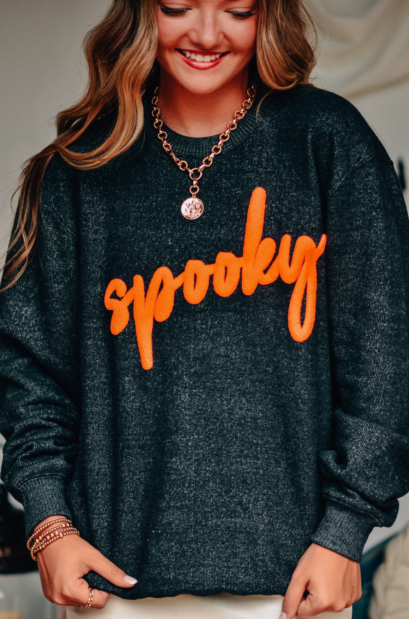 Spooky Knit Sweatshirt-Krush Kandy, Women's Online Fashion Boutique Located in Phoenix, Arizona (Scottsdale Area)