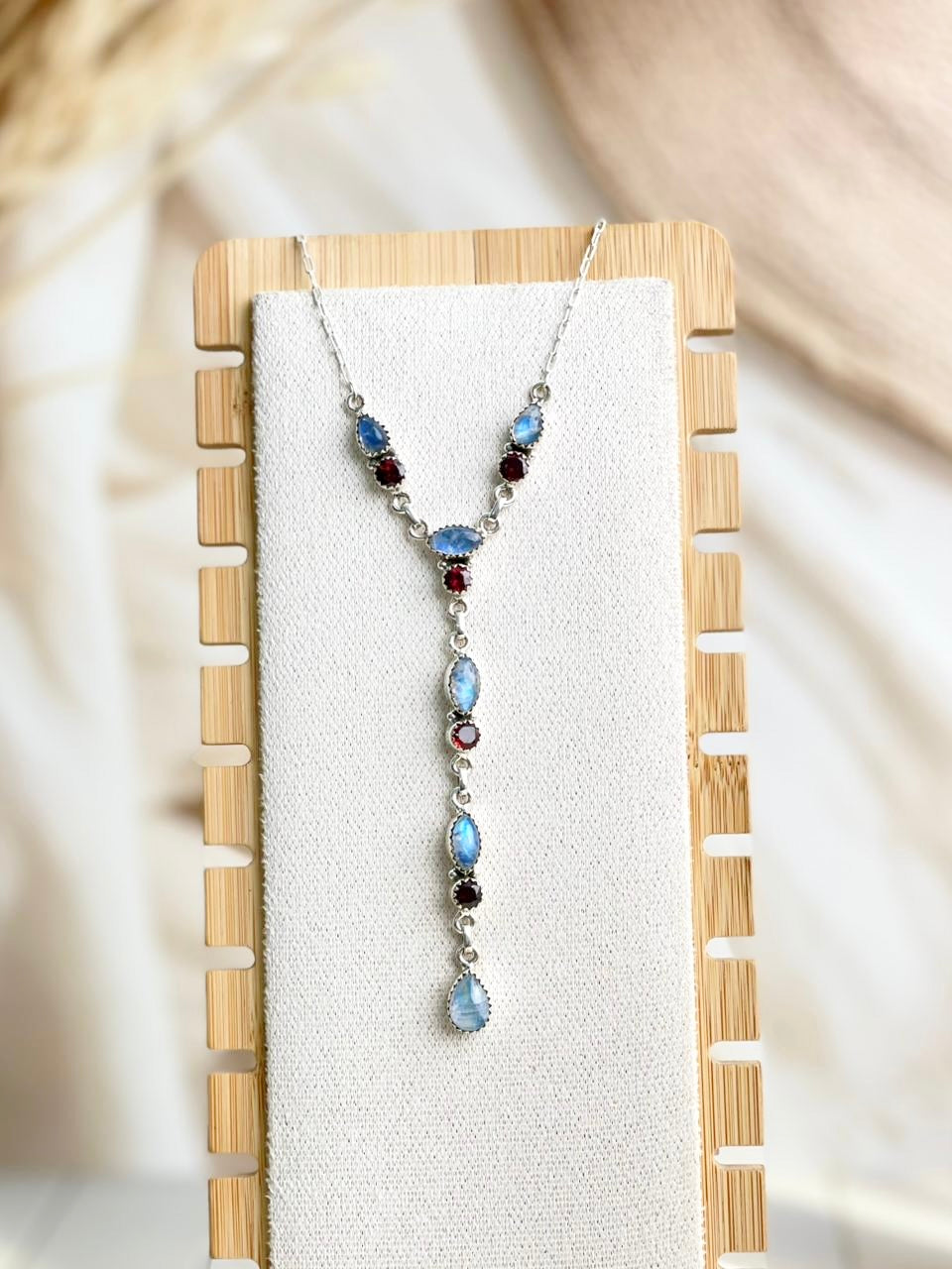 Celestial Spring Moonstone Lariat Necklace-Necklaces-Krush Kandy, Women's Online Fashion Boutique Located in Phoenix, Arizona (Scottsdale Area)
