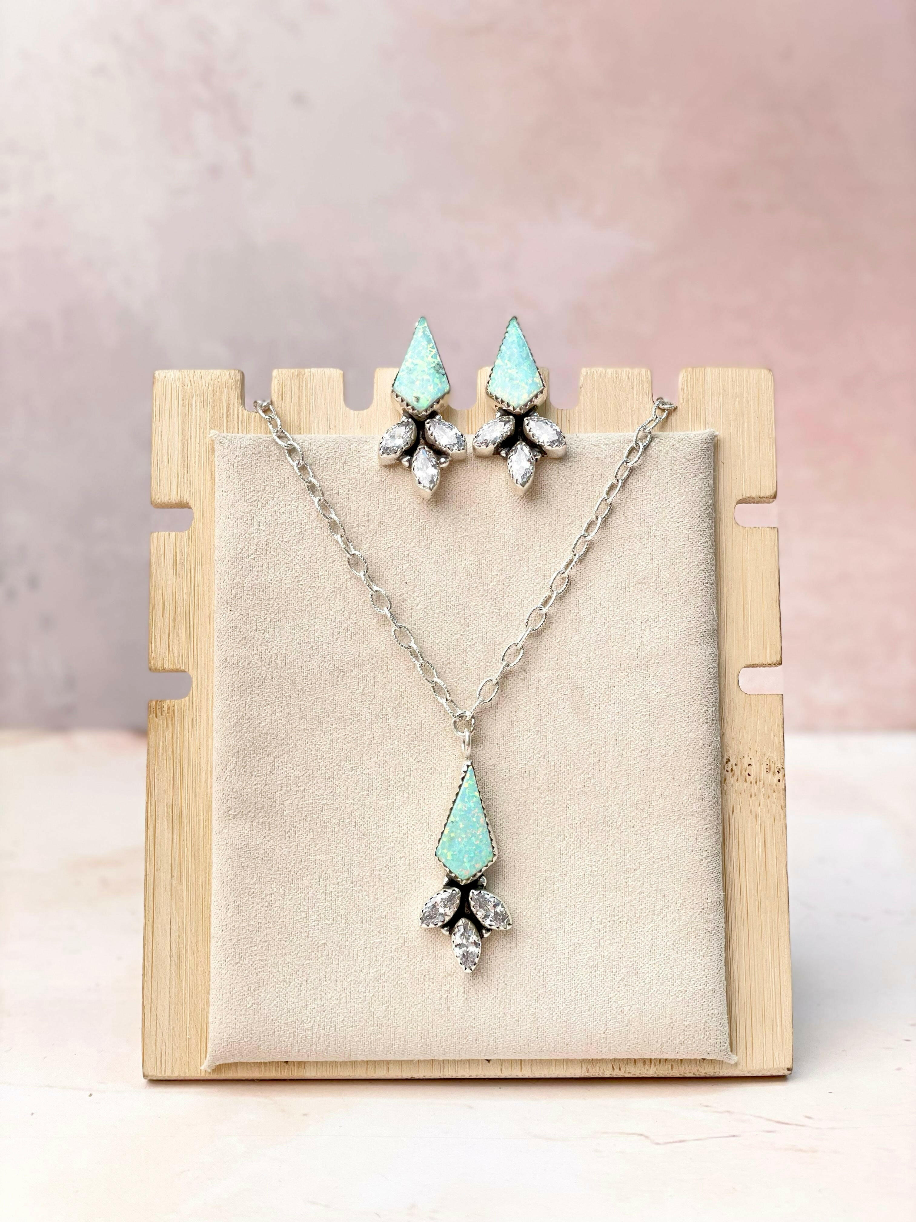 Multi Opal CZ Classy Sets-Necklaces-Krush Kandy, Women's Online Fashion Boutique Located in Phoenix, Arizona (Scottsdale Area)