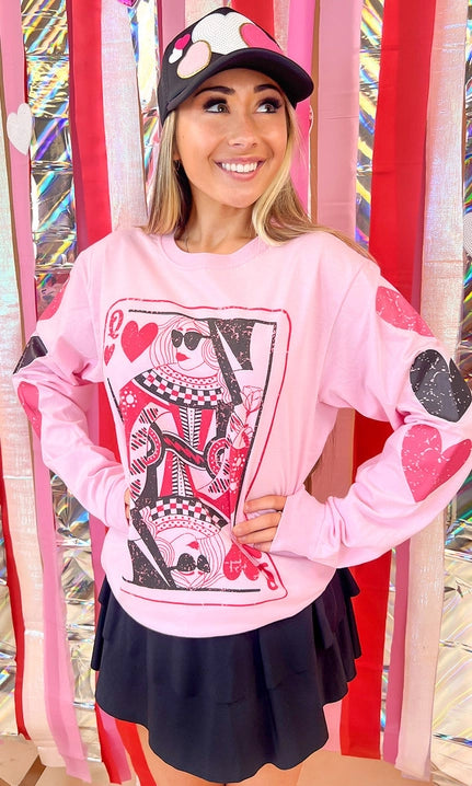 Queen of Hearts Valentine Shirt-Graphic Tees-Krush Kandy, Women's Online Fashion Boutique Located in Phoenix, Arizona (Scottsdale Area)