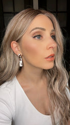 STERLING SILVER SLAB DANGLE DROP EARRING-Drop Earrings-Krush Kandy, Women's Online Fashion Boutique Located in Phoenix, Arizona (Scottsdale Area)