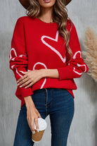 Lover's Lane Dropped Shoulder Sweater-Sweaters-Krush Kandy, Women's Online Fashion Boutique Located in Phoenix, Arizona (Scottsdale Area)