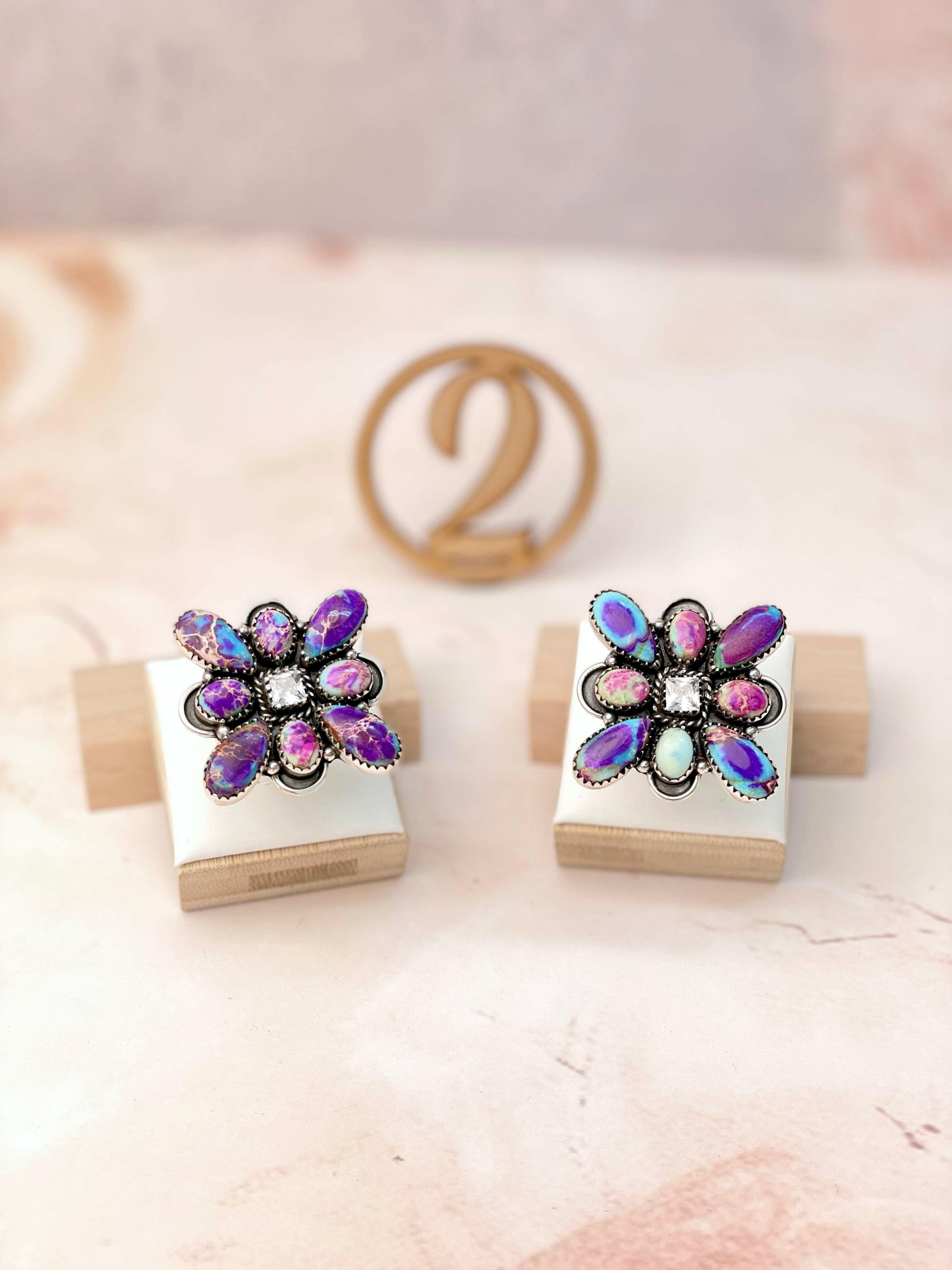 Desert Jasper Multi Cluster Rings-Rings-Krush Kandy, Women's Online Fashion Boutique Located in Phoenix, Arizona (Scottsdale Area)