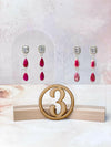Princess Cut CZ and Jasper Earrings-Earrings-Krush Kandy, Women's Online Fashion Boutique Located in Phoenix, Arizona (Scottsdale Area)