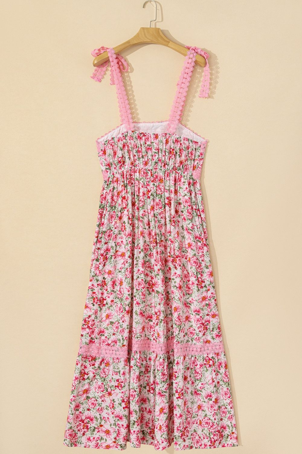 Floral Lace Tied Strap Square Neck Dress with Pockets-Dresses-Krush Kandy, Women's Online Fashion Boutique Located in Phoenix, Arizona (Scottsdale Area)