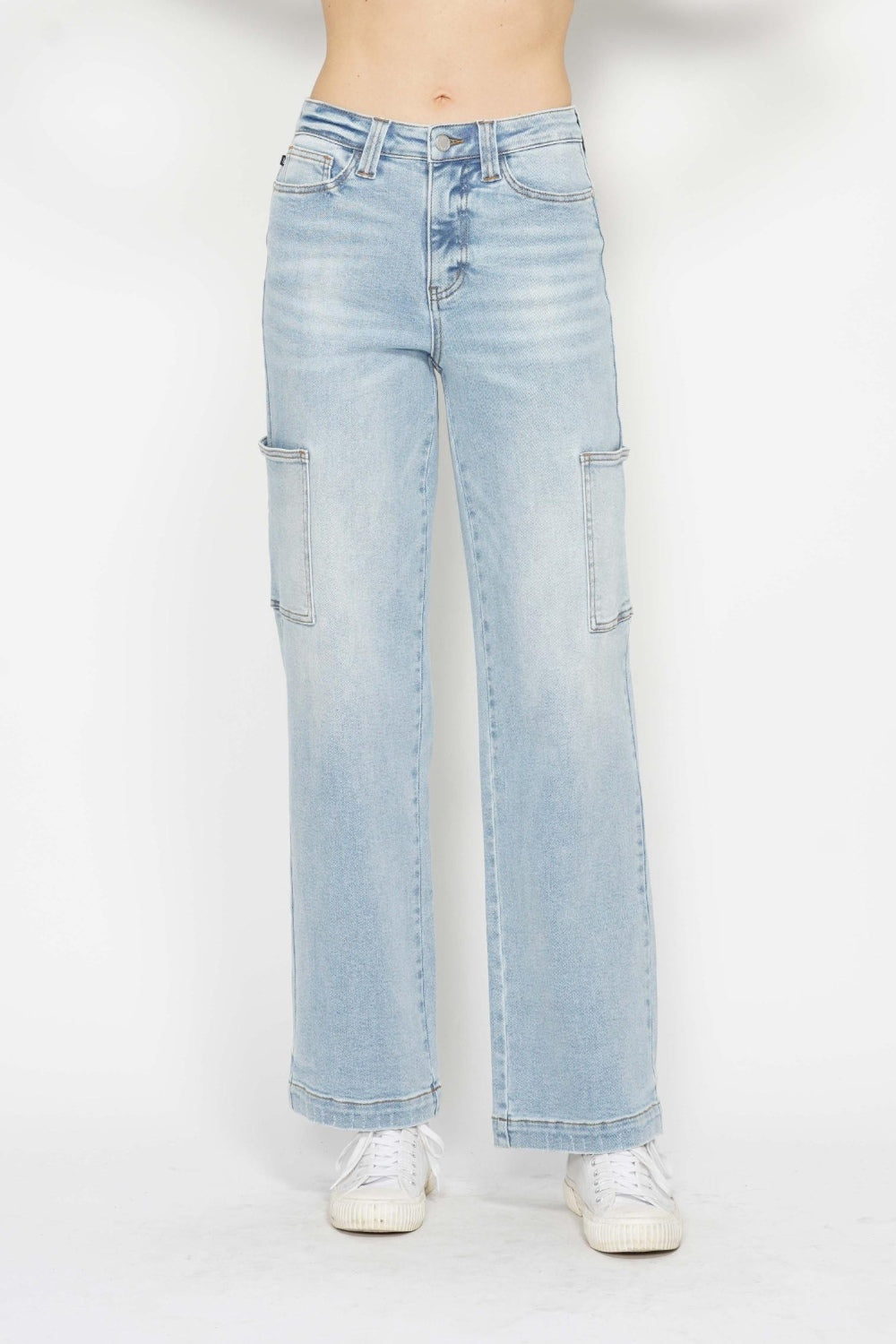 Judy Blue Full Size High Waist Straight Cargo Jeans-Jeans-Krush Kandy, Women's Online Fashion Boutique Located in Phoenix, Arizona (Scottsdale Area)