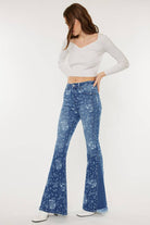 Kancan High-Rise Floral Flare Jeans-Denim-Krush Kandy, Women's Online Fashion Boutique Located in Phoenix, Arizona (Scottsdale Area)