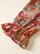 Floral Print Half Button Flounce Sleeve Ruffle Mini Dress-Dresses-Krush Kandy, Women's Online Fashion Boutique Located in Phoenix, Arizona (Scottsdale Area)