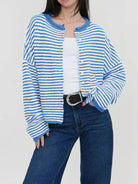 Striped Button-Up Cardigan-Sweaters-Krush Kandy, Women's Online Fashion Boutique Located in Phoenix, Arizona (Scottsdale Area)
