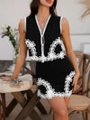 Devine Contrast Lace Vest and Skirt Set-2 Piece Outfit Sets-Krush Kandy, Women's Online Fashion Boutique Located in Phoenix, Arizona (Scottsdale Area)