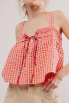 Tied Front Textured Square Neck Cami-Krush Kandy, Women's Online Fashion Boutique Located in Phoenix, Arizona (Scottsdale Area)