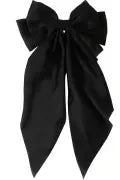 Black Oversized Ribbon Bowknot Satin Hair Clip-Hair Accessories-Krush Kandy, Women's Online Fashion Boutique Located in Phoenix, Arizona (Scottsdale Area)