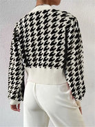 Houndstooth V-Neck Button Up Cardigan-Cardigan-Krush Kandy, Women's Online Fashion Boutique Located in Phoenix, Arizona (Scottsdale Area)